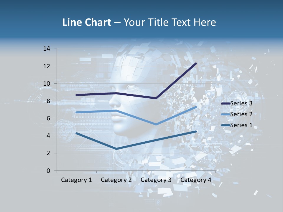 A Woman's Head Is Shown With A Futuristic Background PowerPoint Template