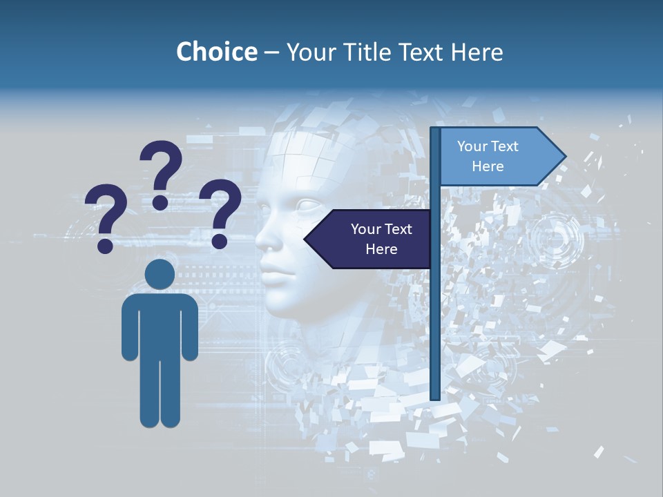 A Woman's Head Is Shown With A Futuristic Background PowerPoint Template