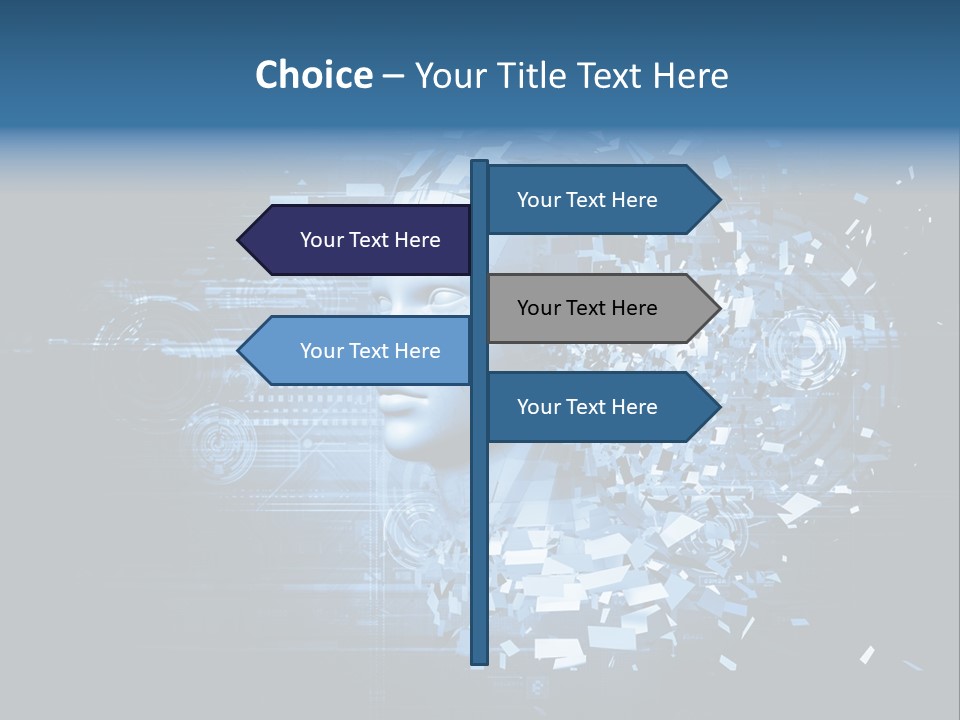 A Woman's Head Is Shown With A Futuristic Background PowerPoint Template