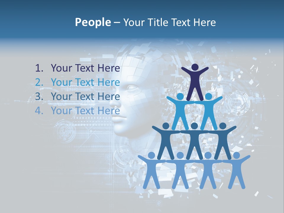 A Woman's Head Is Shown With A Futuristic Background PowerPoint Template