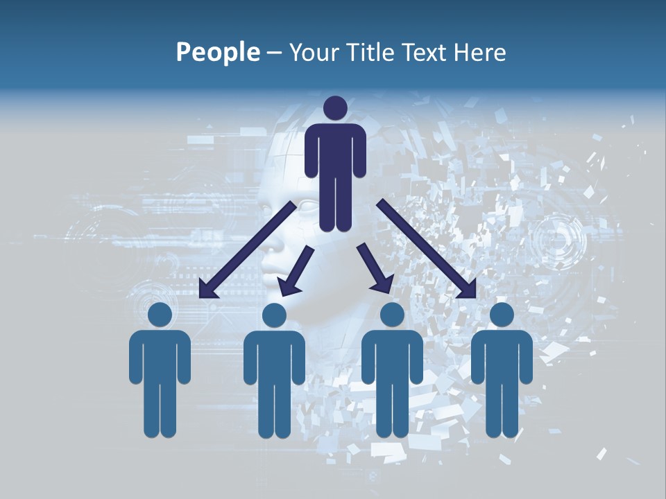 A Woman's Head Is Shown With A Futuristic Background PowerPoint Template