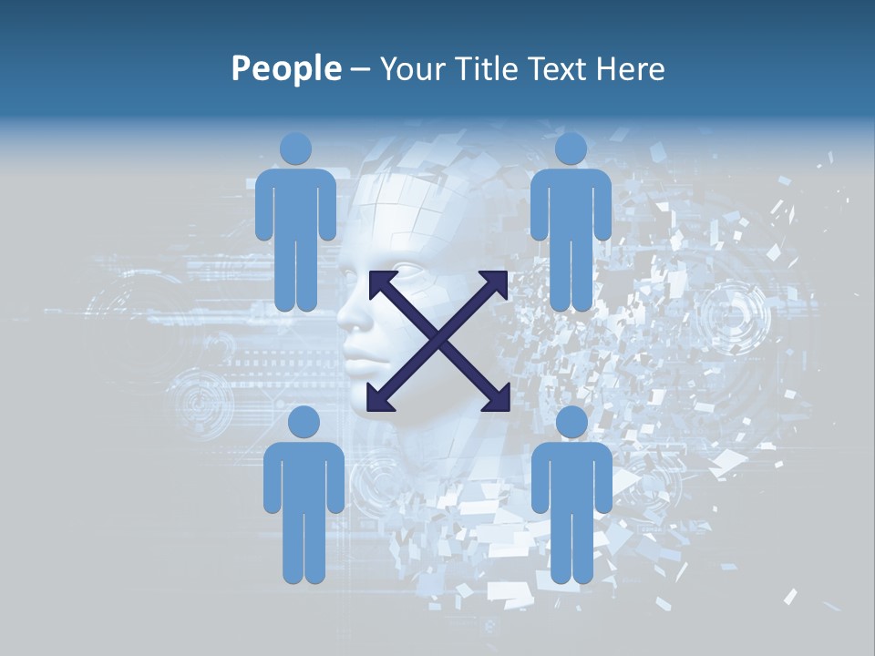 A Woman's Head Is Shown With A Futuristic Background PowerPoint Template