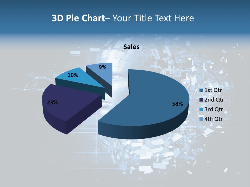 A Woman's Head Is Shown With A Futuristic Background PowerPoint Template