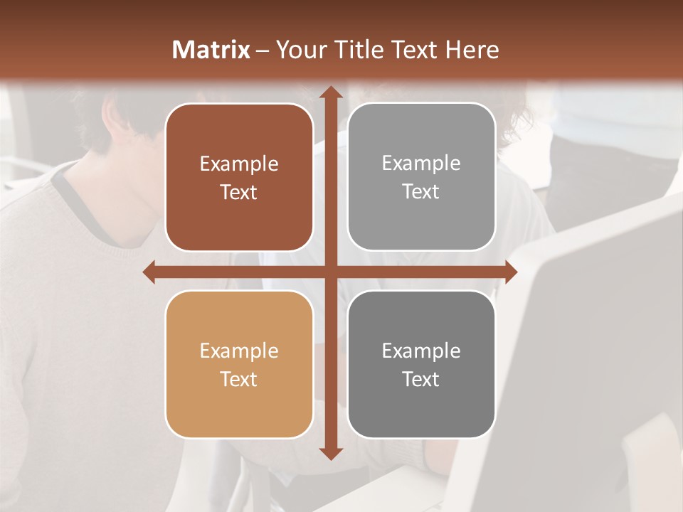 Two Men Working On A Computer In An Office PowerPoint Template