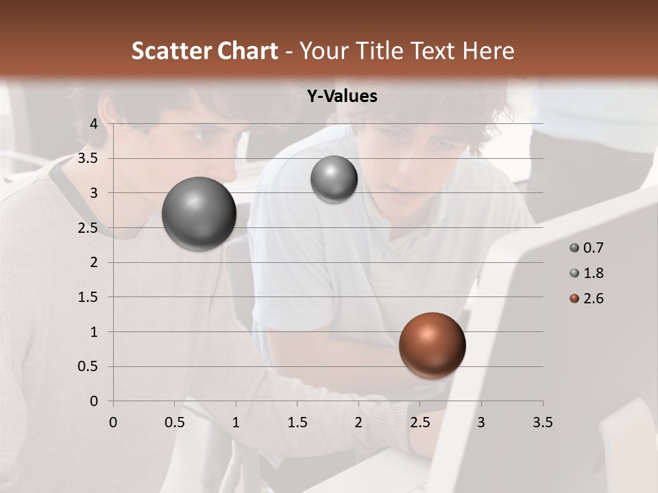 Two Men Working On A Computer In An Office PowerPoint Template