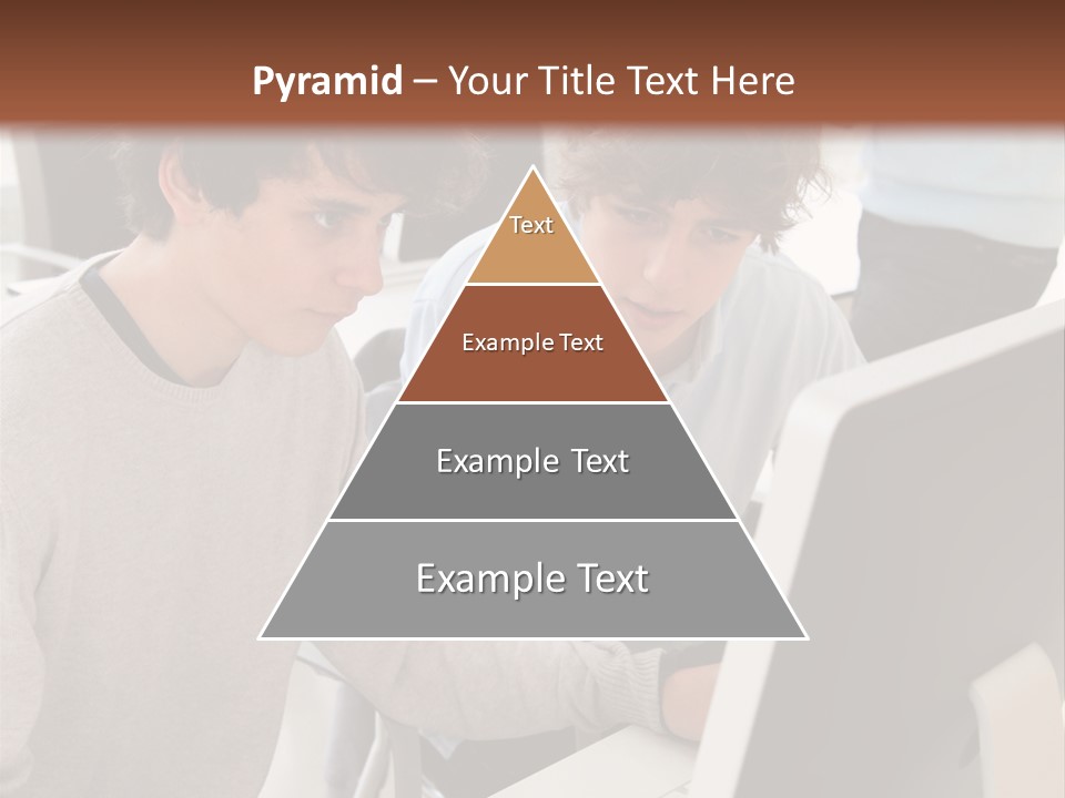 Two Men Working On A Computer In An Office PowerPoint Template