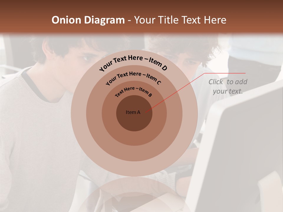 Two Men Working On A Computer In An Office PowerPoint Template