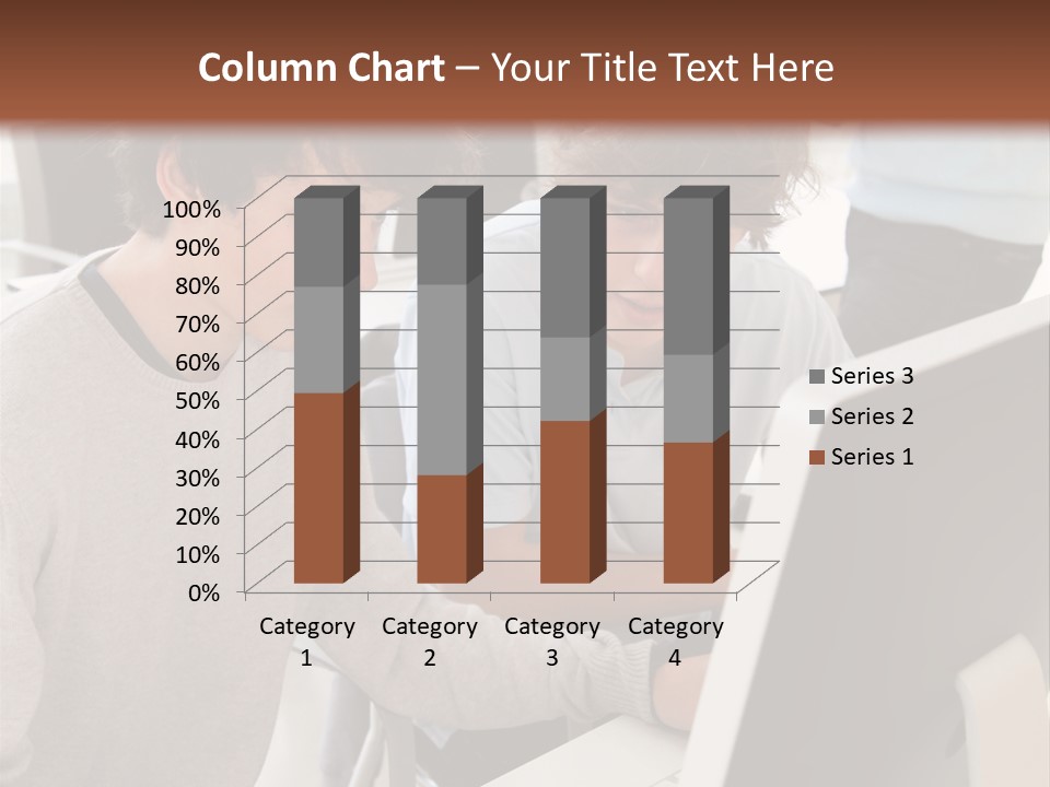 Two Men Working On A Computer In An Office PowerPoint Template