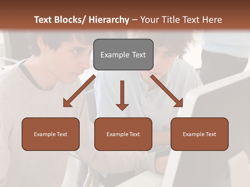 Two Men Working On A Computer In An Office PowerPoint Template