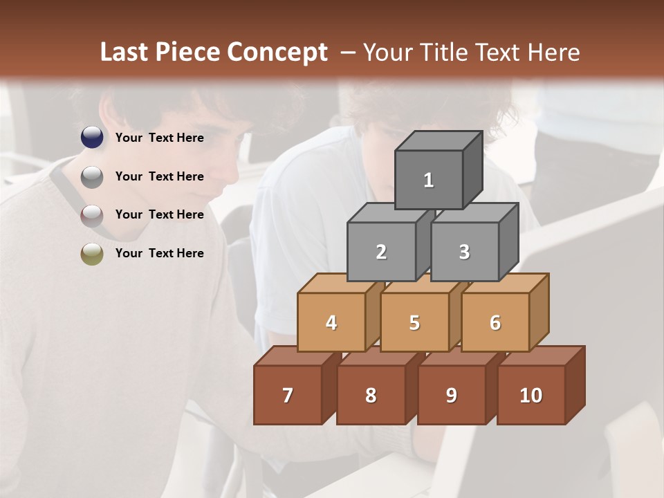 Two Men Working On A Computer In An Office PowerPoint Template