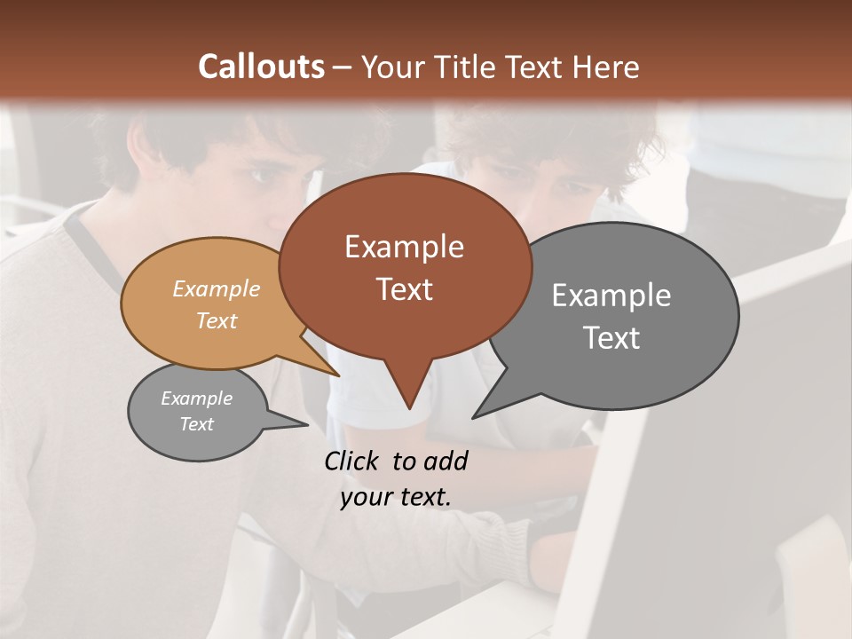 Two Men Working On A Computer In An Office PowerPoint Template