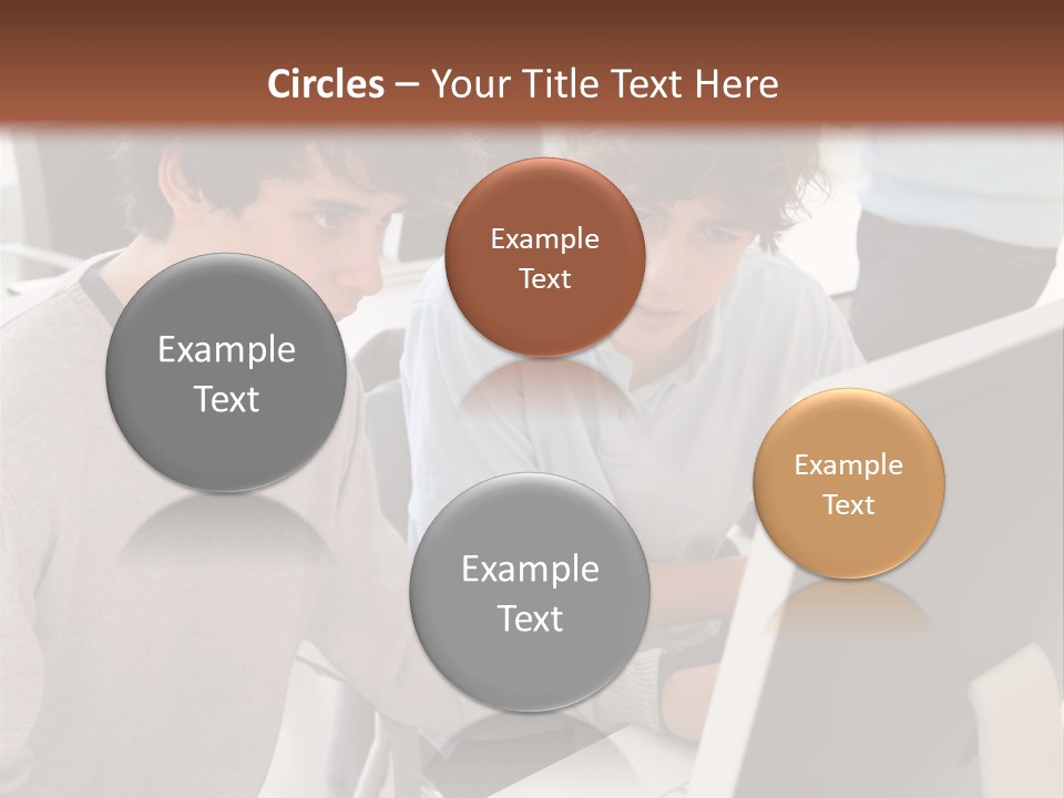 Two Men Working On A Computer In An Office PowerPoint Template