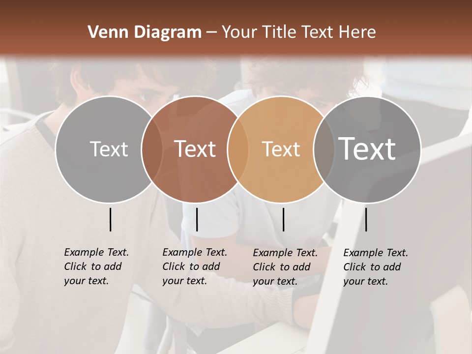 Two Men Working On A Computer In An Office PowerPoint Template