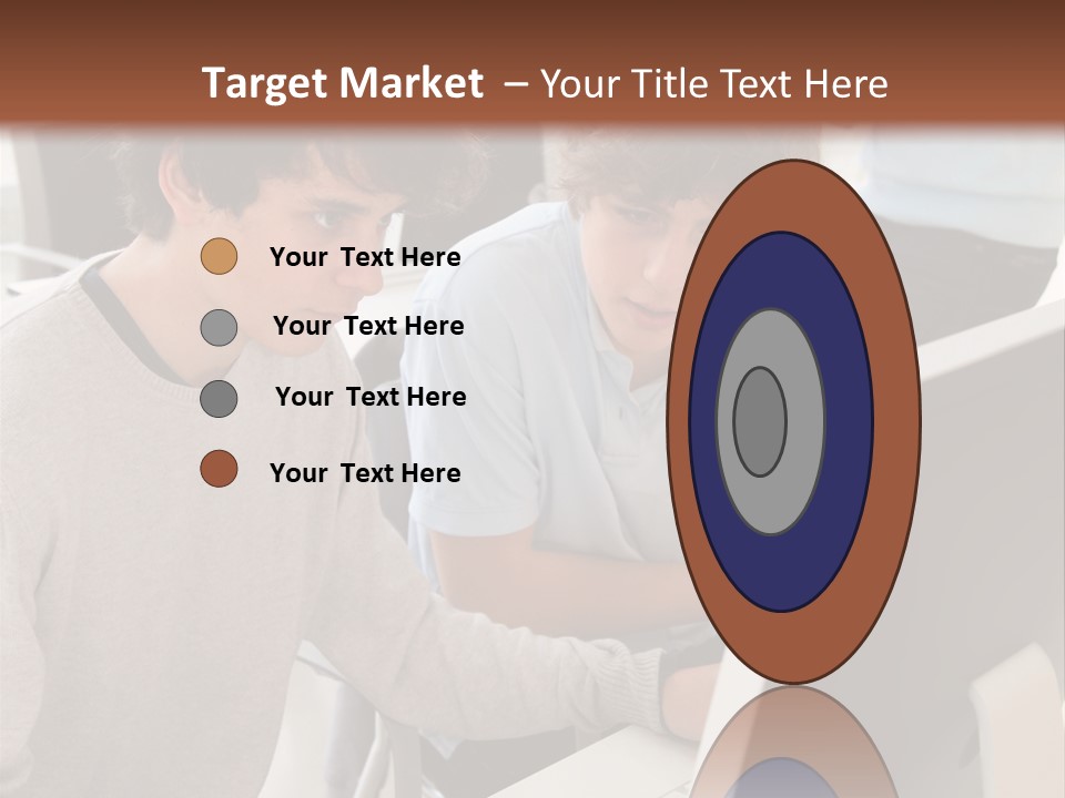 Two Men Working On A Computer In An Office PowerPoint Template