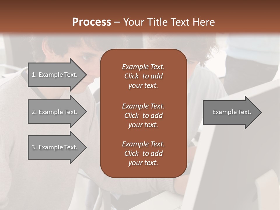 Two Men Working On A Computer In An Office PowerPoint Template