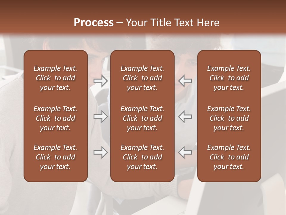 Two Men Working On A Computer In An Office PowerPoint Template