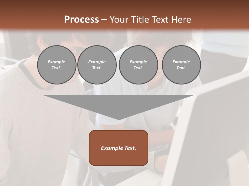 Two Men Working On A Computer In An Office PowerPoint Template