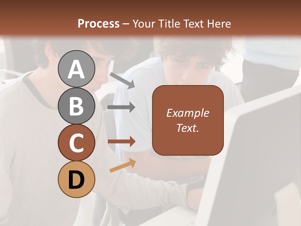 Two Men Working On A Computer In An Office PowerPoint Template