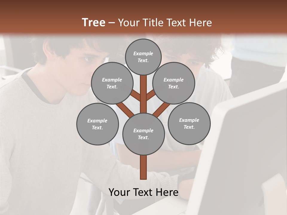 Two Men Working On A Computer In An Office PowerPoint Template