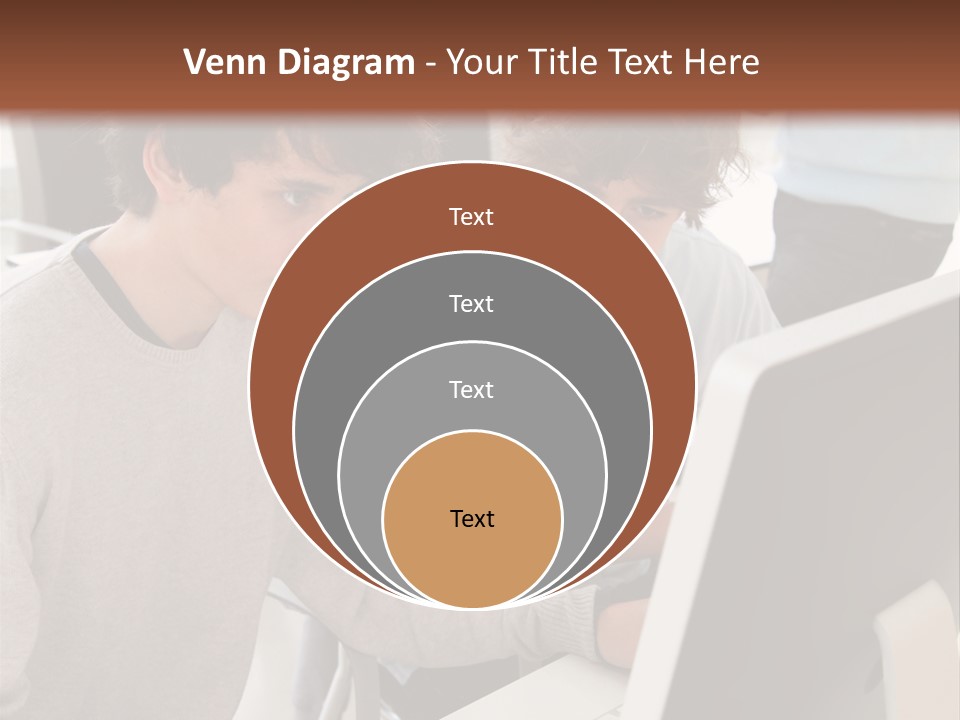 Two Men Working On A Computer In An Office PowerPoint Template