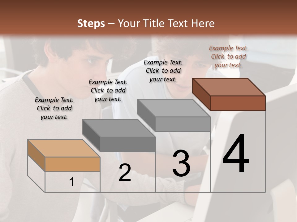 Two Men Working On A Computer In An Office PowerPoint Template