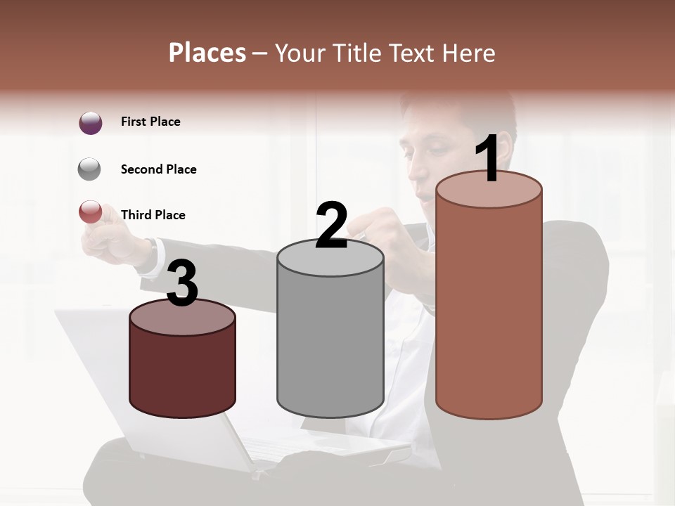 A Man In A Suit Pointing At Something PowerPoint Template