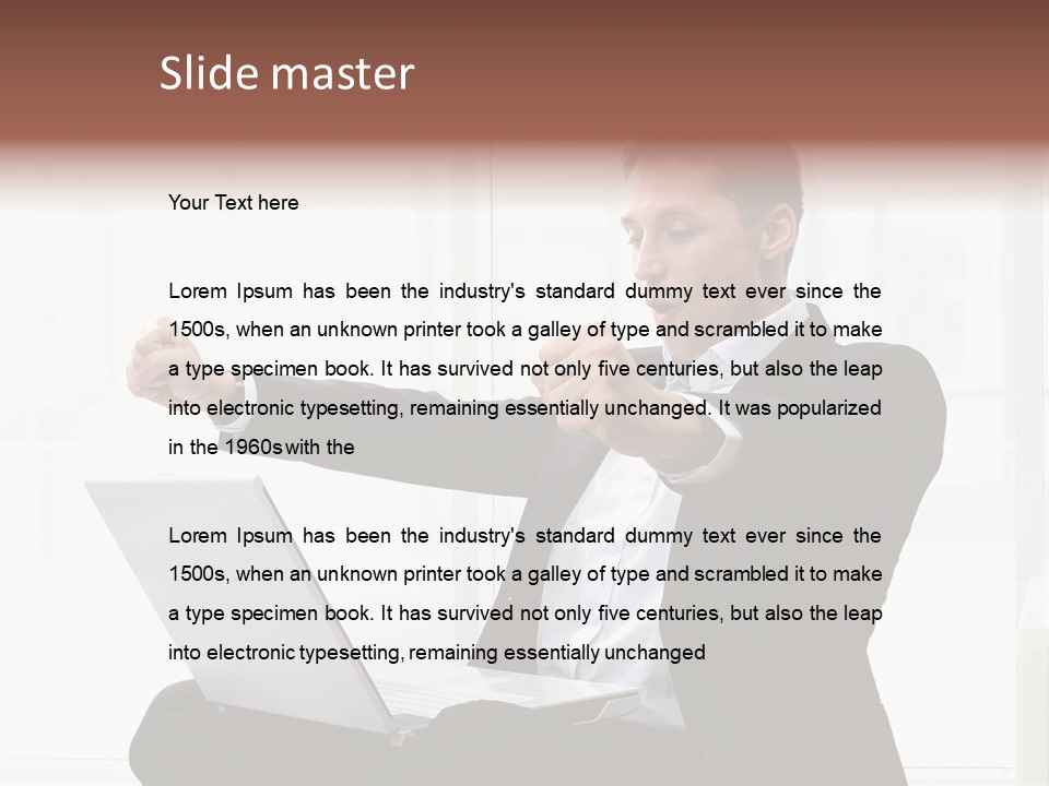 A Man In A Suit Pointing At Something PowerPoint Template