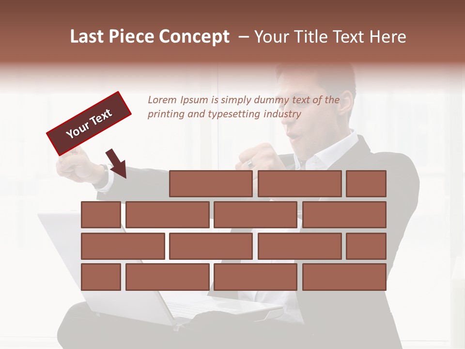 A Man In A Suit Pointing At Something PowerPoint Template