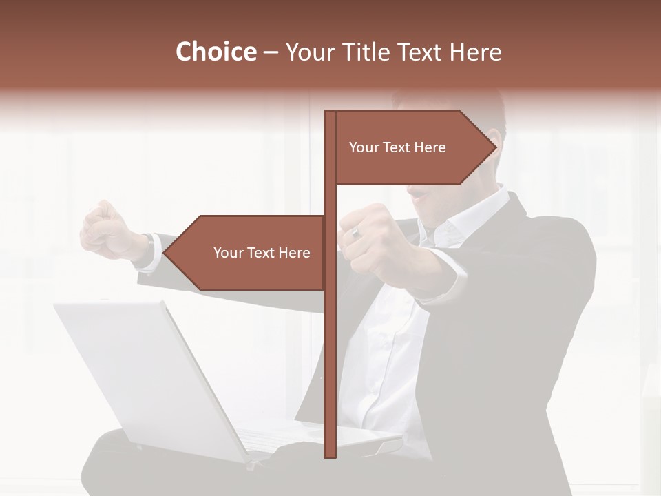 A Man In A Suit Pointing At Something PowerPoint Template