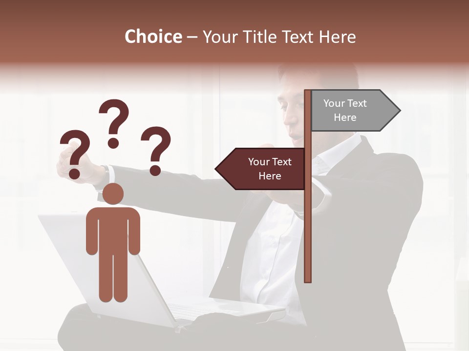 A Man In A Suit Pointing At Something PowerPoint Template