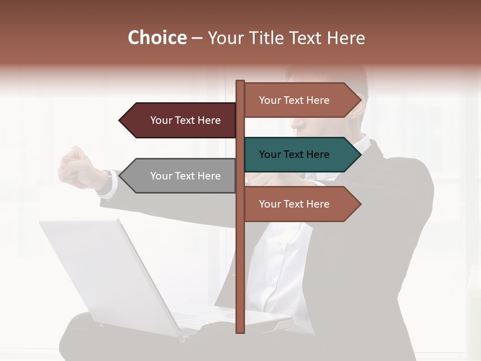 A Man In A Suit Pointing At Something PowerPoint Template