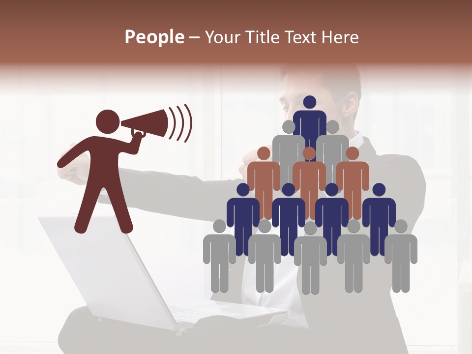 A Man In A Suit Pointing At Something PowerPoint Template