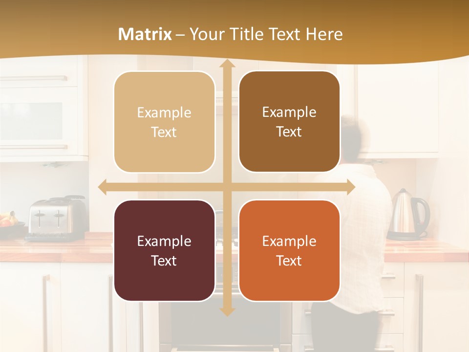 A Man Standing In A Kitchen Next To A Stove Top Oven PowerPoint Template