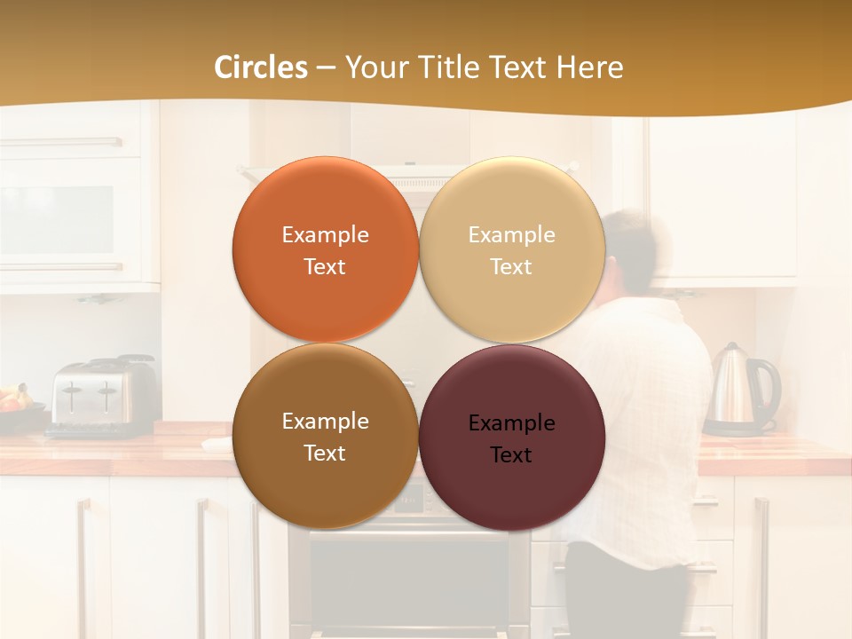 A Man Standing In A Kitchen Next To A Stove Top Oven PowerPoint Template