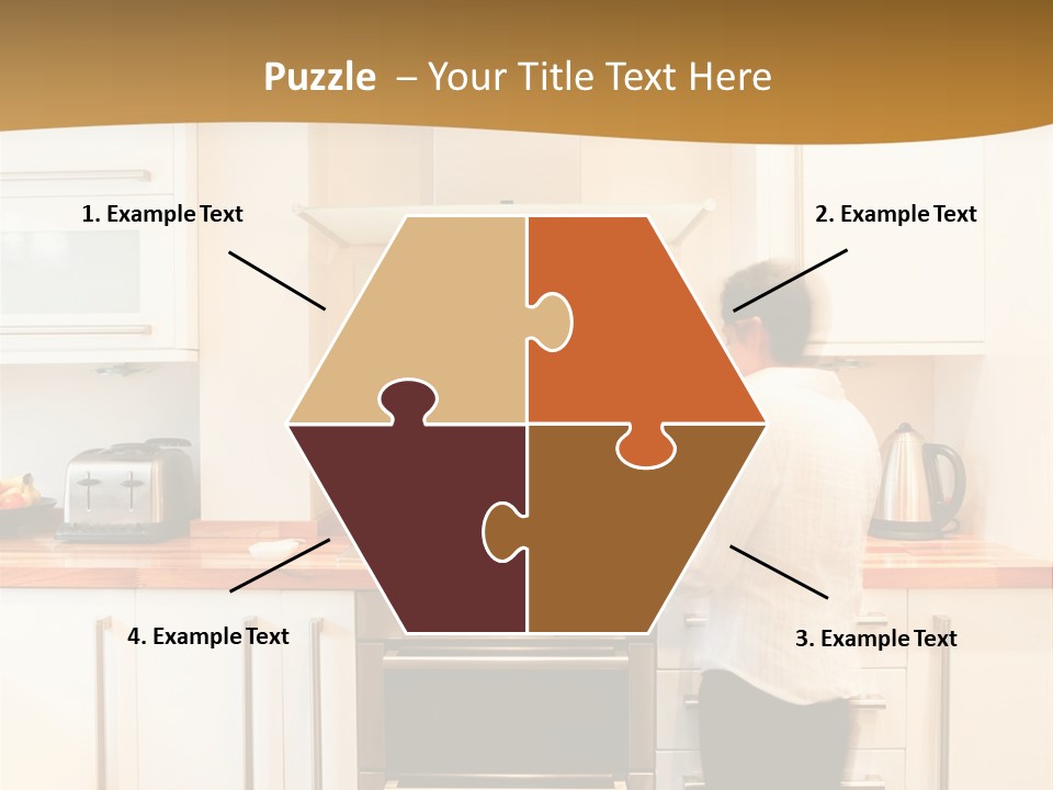 A Man Standing In A Kitchen Next To A Stove Top Oven PowerPoint Template