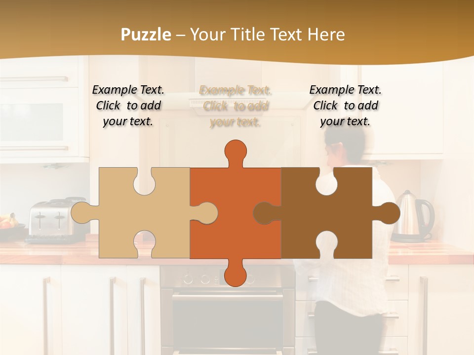 A Man Standing In A Kitchen Next To A Stove Top Oven PowerPoint Template