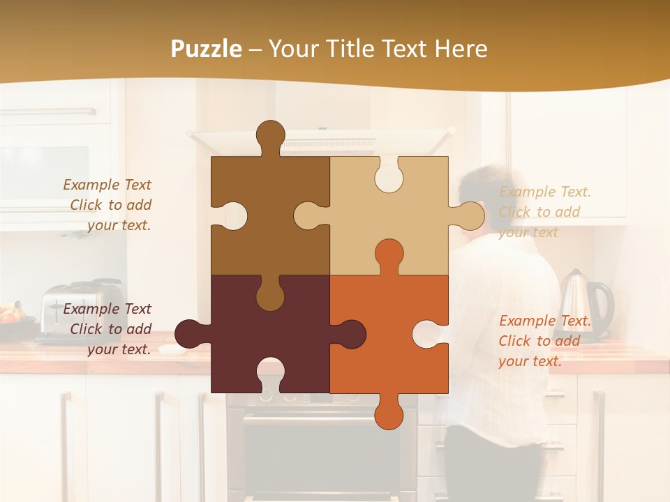 A Man Standing In A Kitchen Next To A Stove Top Oven PowerPoint Template