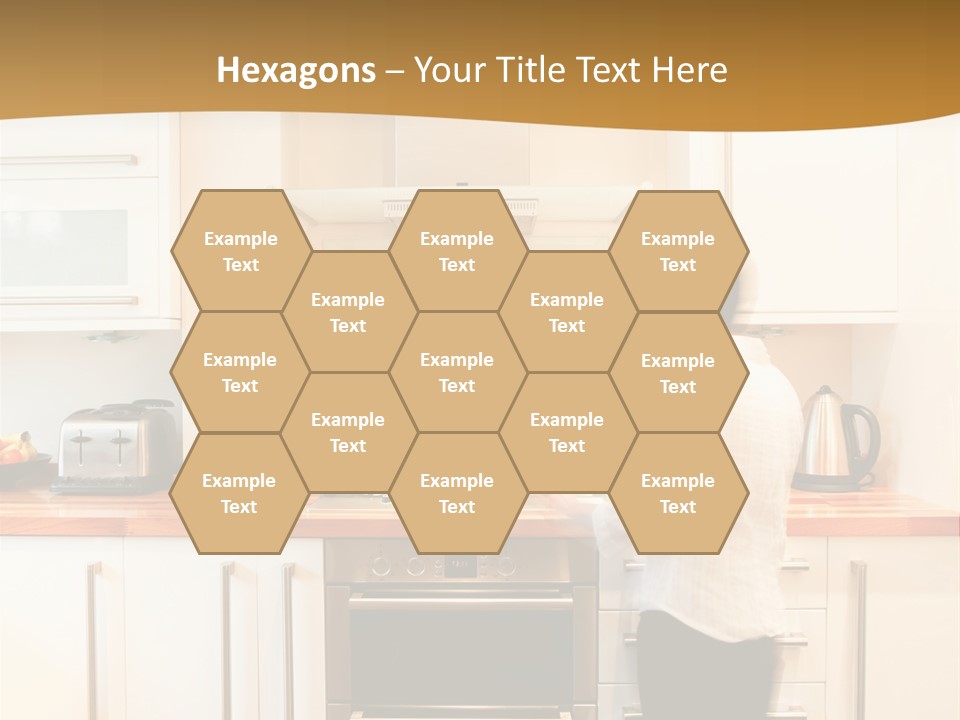 A Man Standing In A Kitchen Next To A Stove Top Oven PowerPoint Template