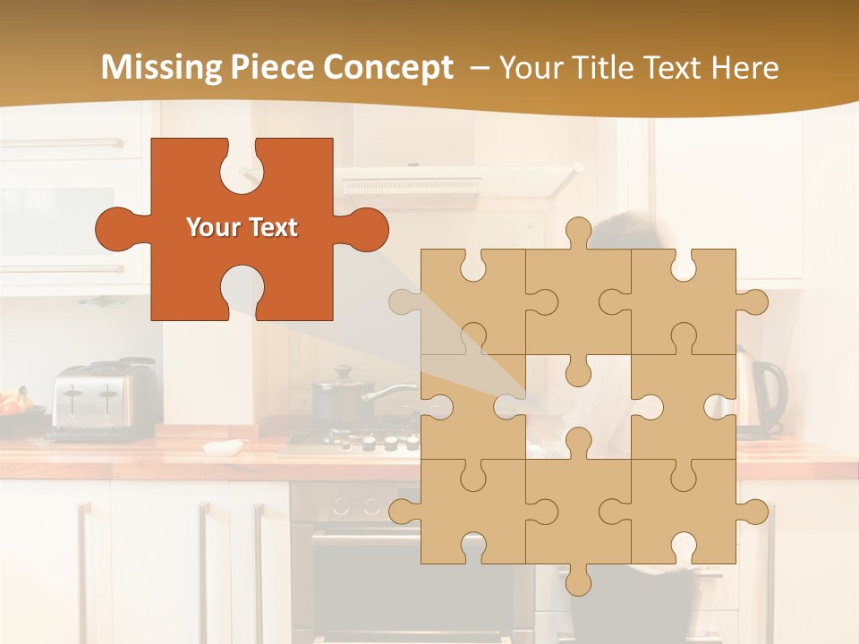 A Man Standing In A Kitchen Next To A Stove Top Oven PowerPoint Template