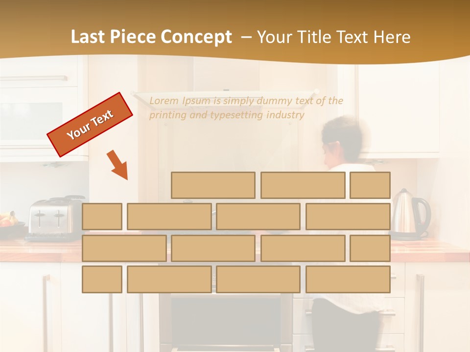 A Man Standing In A Kitchen Next To A Stove Top Oven PowerPoint Template