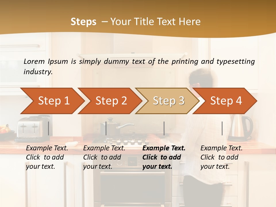 A Man Standing In A Kitchen Next To A Stove Top Oven PowerPoint Template
