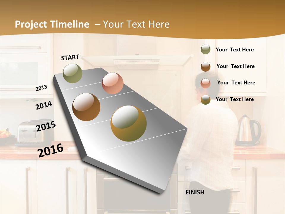 A Man Standing In A Kitchen Next To A Stove Top Oven PowerPoint Template