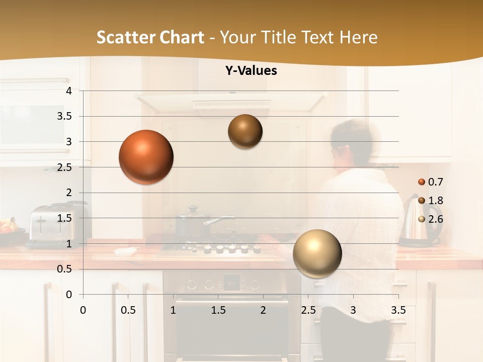 A Man Standing In A Kitchen Next To A Stove Top Oven PowerPoint Template