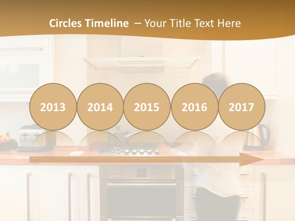 A Man Standing In A Kitchen Next To A Stove Top Oven PowerPoint Template