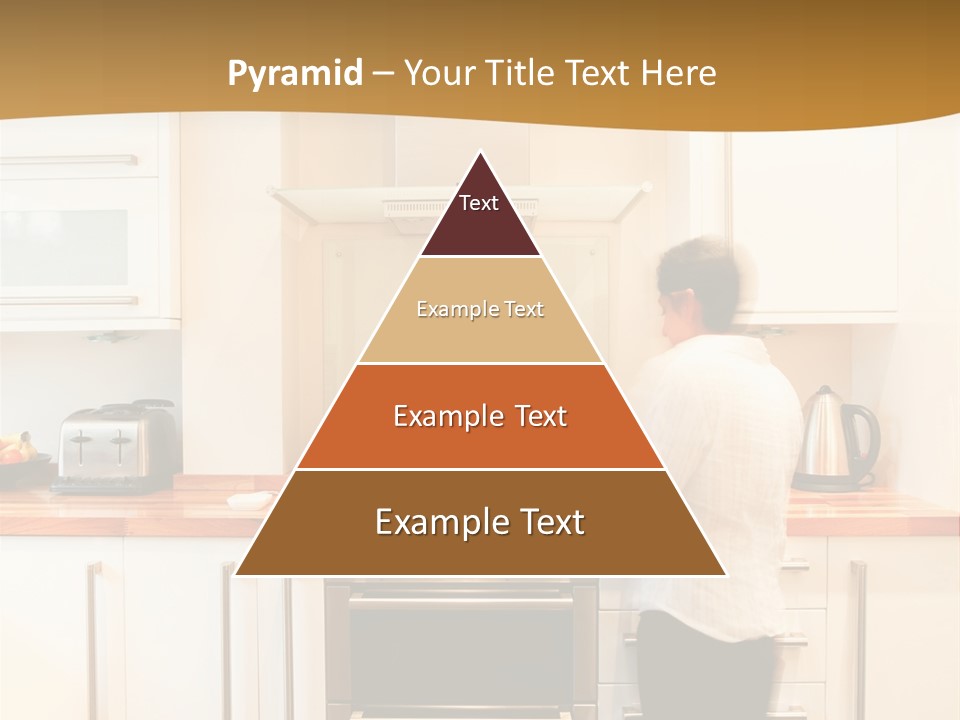A Man Standing In A Kitchen Next To A Stove Top Oven PowerPoint Template