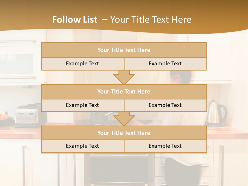 A Man Standing In A Kitchen Next To A Stove Top Oven PowerPoint Template