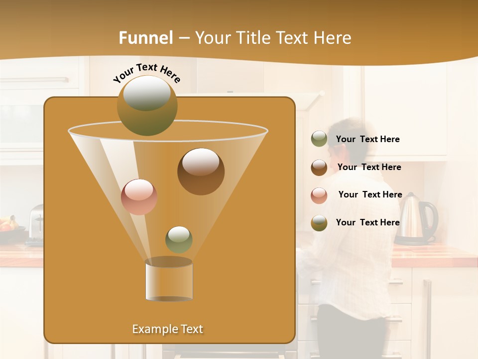 A Man Standing In A Kitchen Next To A Stove Top Oven PowerPoint Template