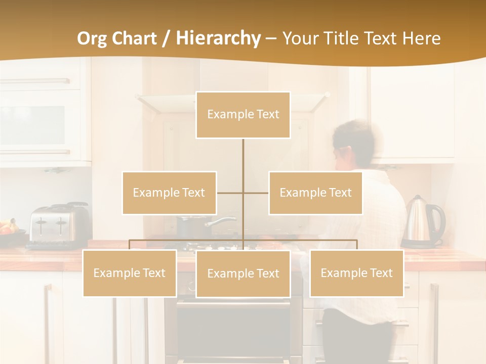 A Man Standing In A Kitchen Next To A Stove Top Oven PowerPoint Template