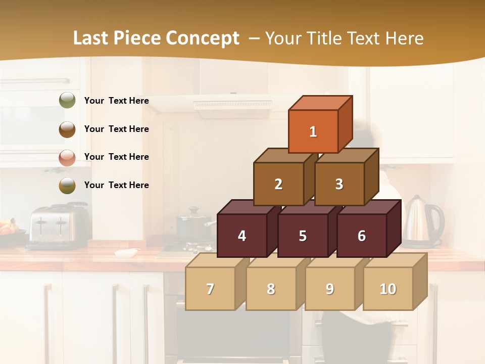 A Man Standing In A Kitchen Next To A Stove Top Oven PowerPoint Template