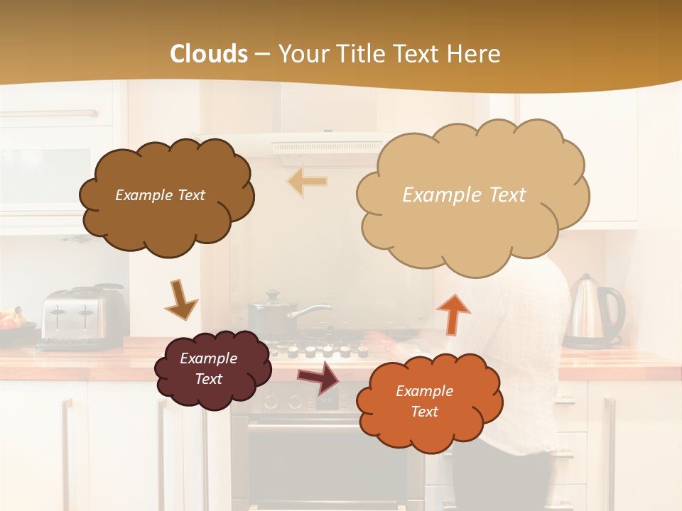 A Man Standing In A Kitchen Next To A Stove Top Oven PowerPoint Template